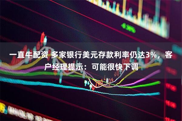 一直牛配资 多家银行美元存款利率仍达3%，客户经理提示：可能很快下调